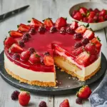 Erdbeerkuchen mit Vanillepudding