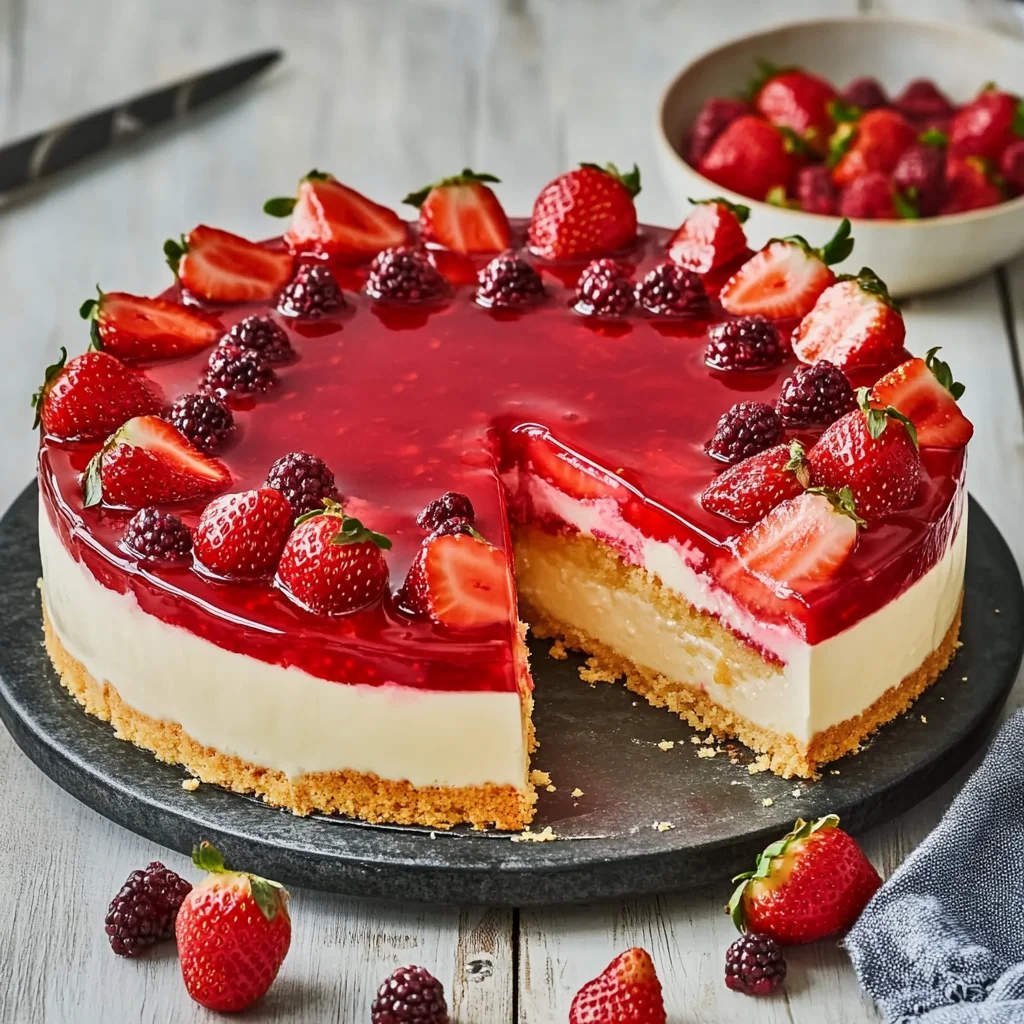 Erdbeerkuchen mit Vanillepudding