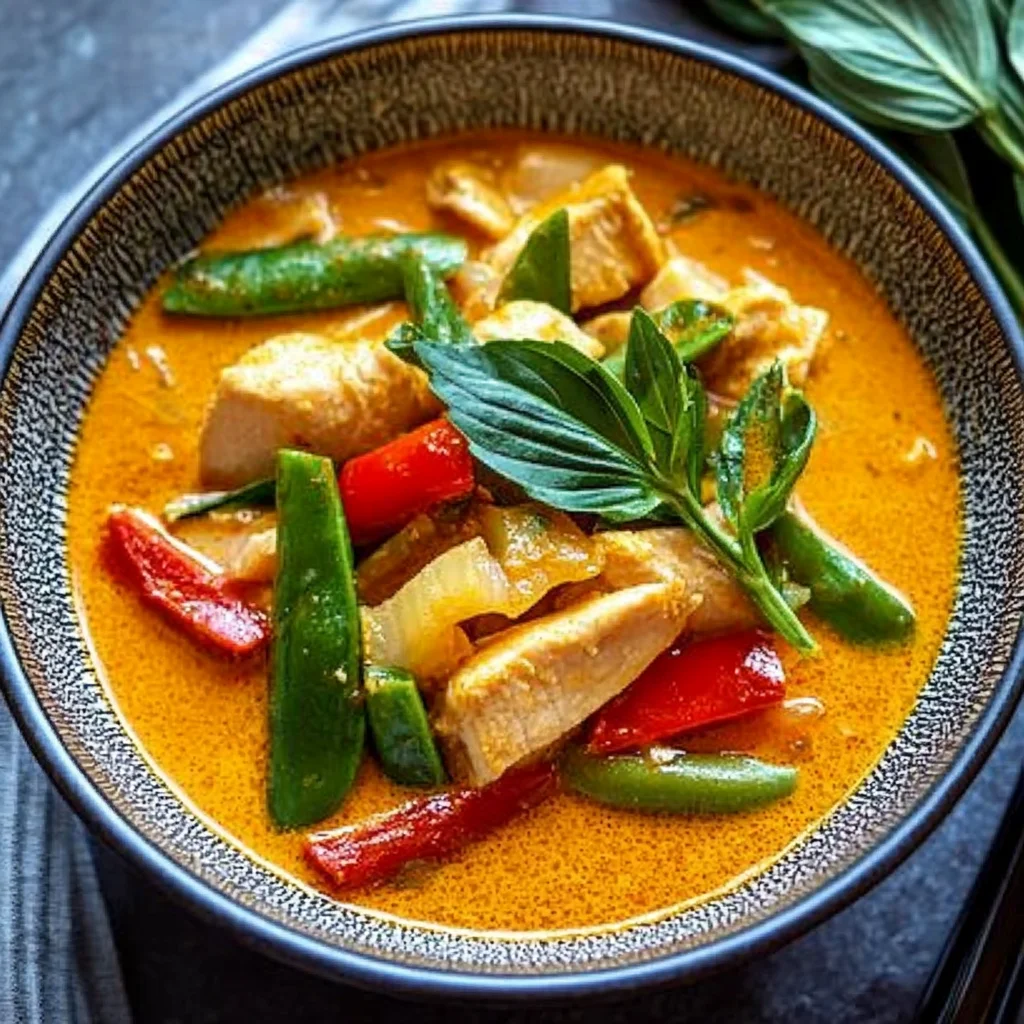 Rotes Thai-Curry mit Hähnchen