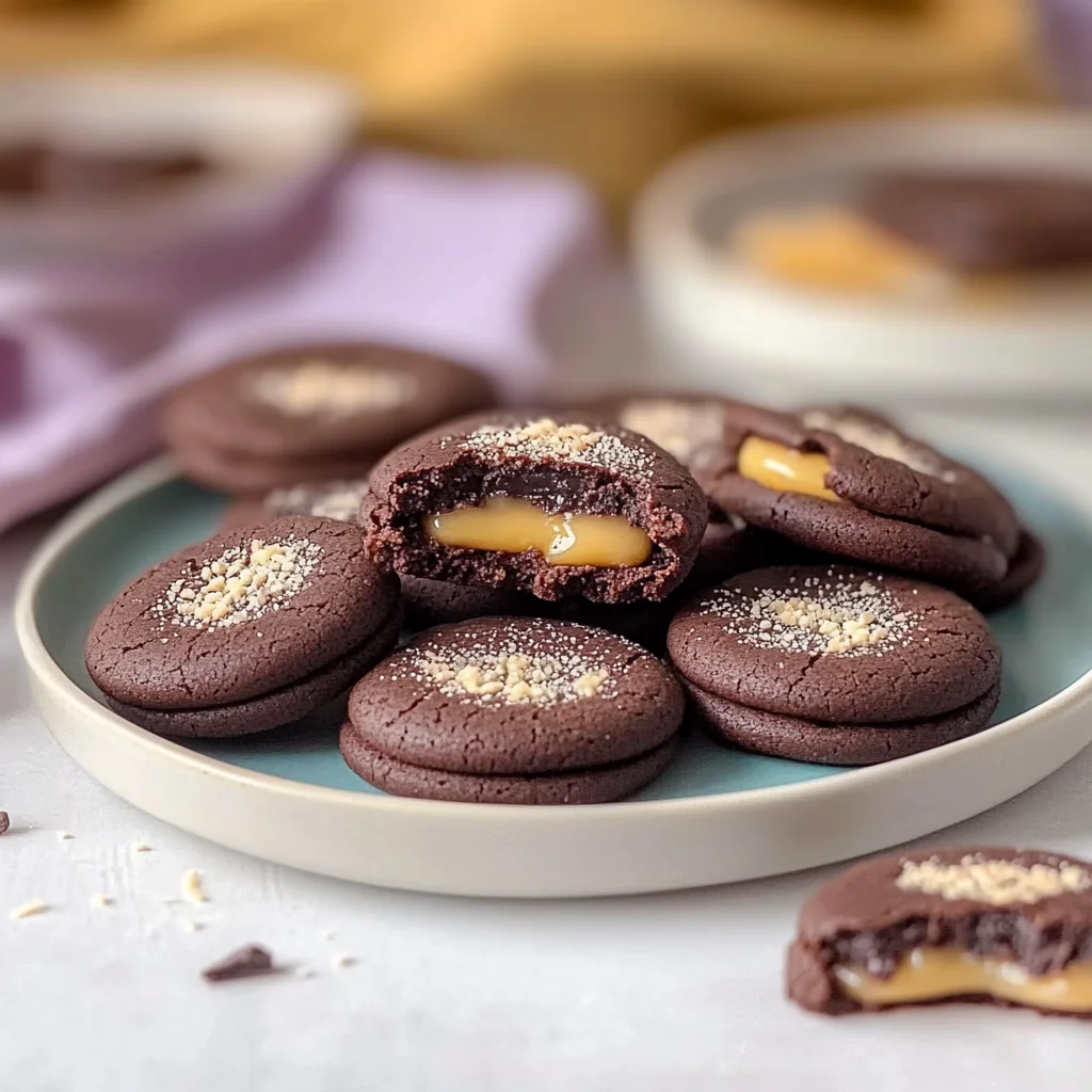 Schoko-Cookies mit Karamellkern