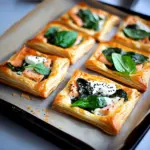 Blätterteig mit Lachs und Spinat