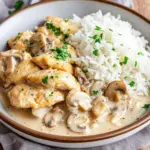 Hähnchengeschnetzeltes mit Reis & Pilzen