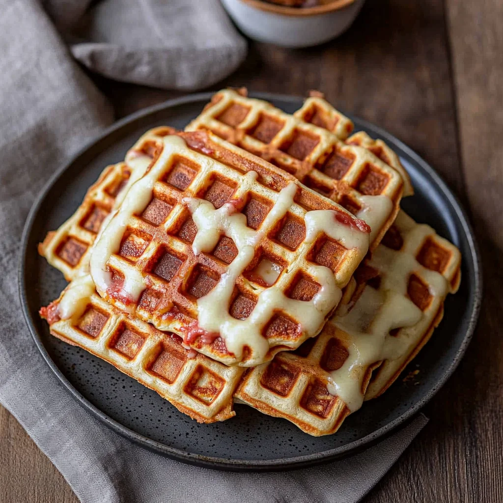 Herzhafte Waffeln mit Käse (Pizzawaffeln)