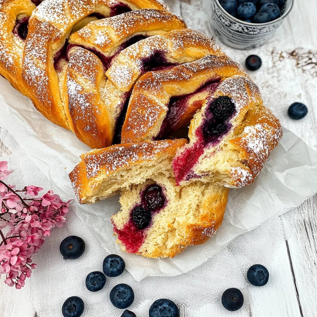 Osterzopf mit Heidelbeeren