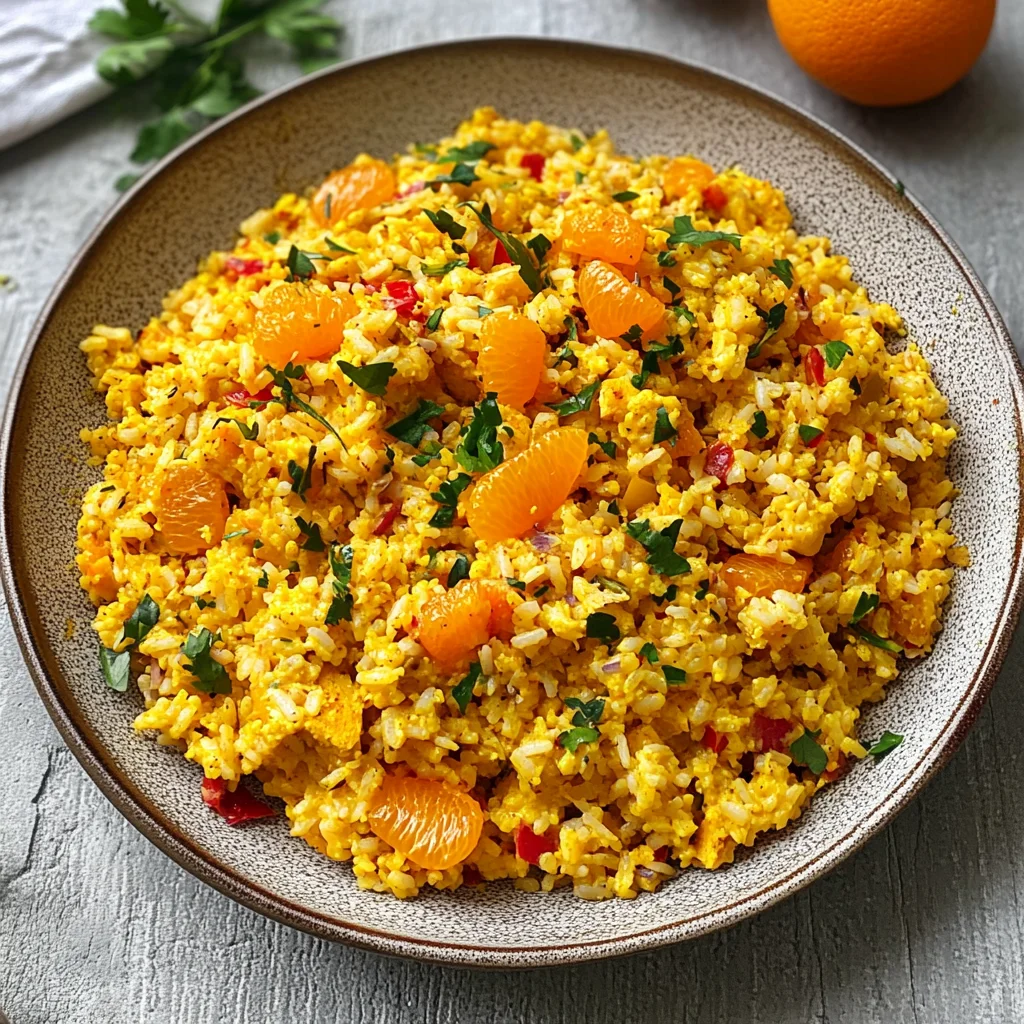 Reissalat mit Curry und Mandarinen