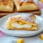 Süße Blätterteig-Teilchen mit Vanillepudding