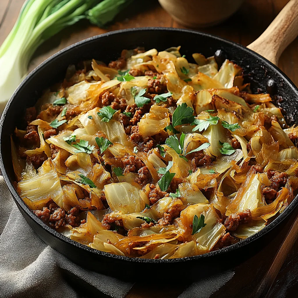 Weißkohl-Hackfleisch-Pfanne